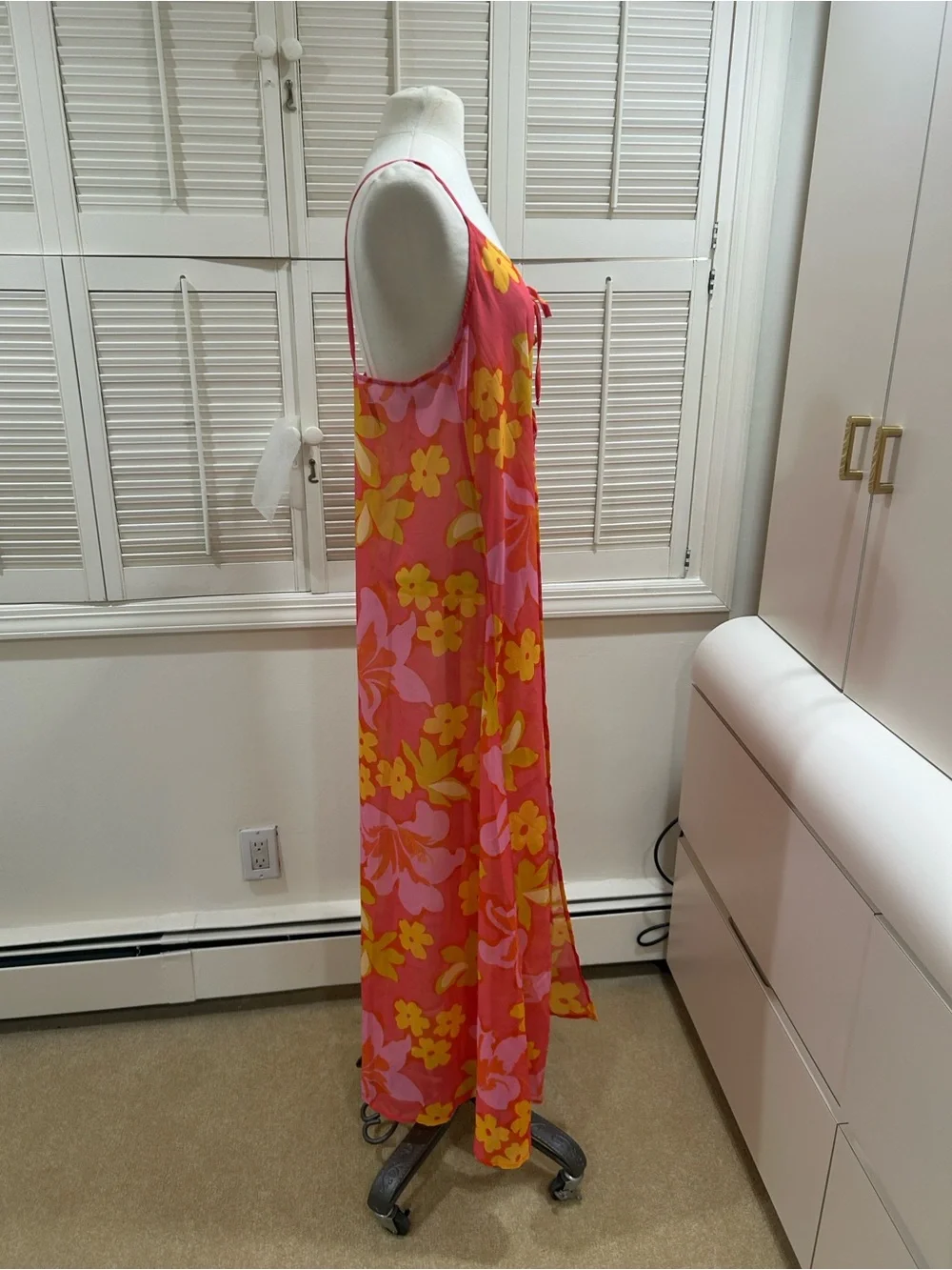 New Beach Riot Pink & Yellow Floral Cover Up